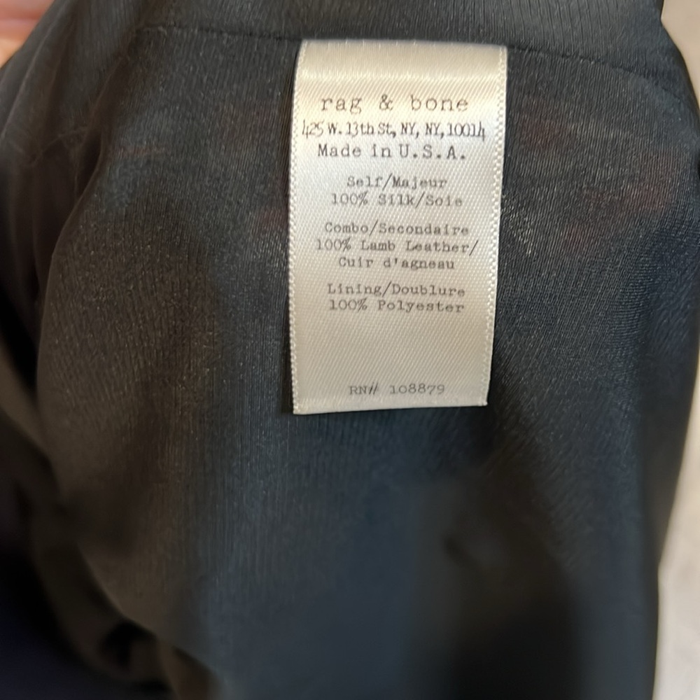 Rag and Bone sleeveless‎ silk & lamb leather top size Small - Picture 8 of 10
